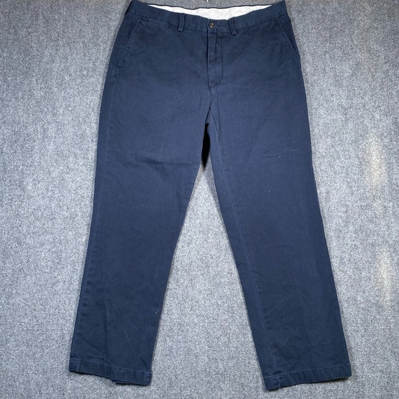 Polo Ralph Lauren Mens Classic Fit Pant 36x30 Blue Flat Front Chino Casual Golf - Picture 1 of 12